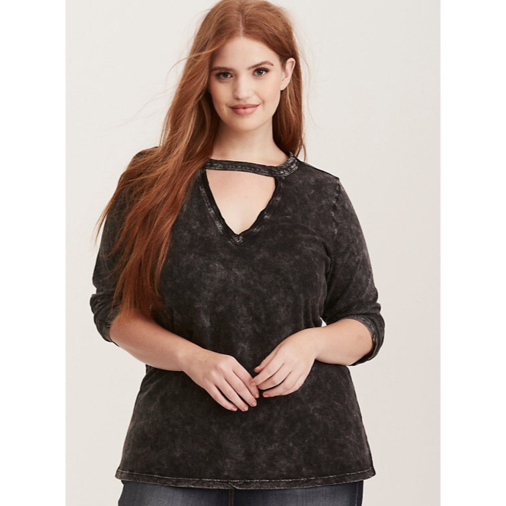 Torrid Mineral Wash Knit Choker Tee